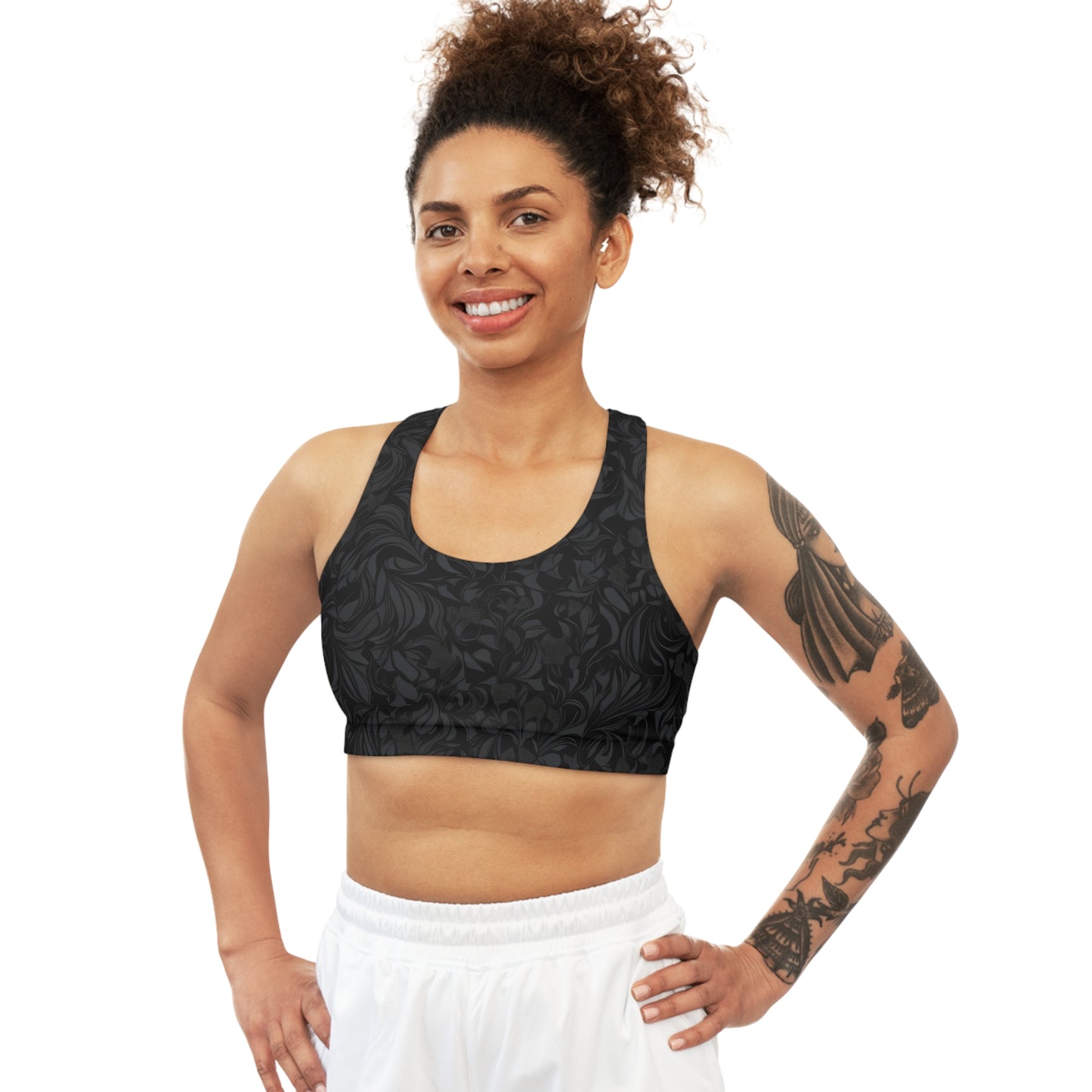 Floral Ash - Seamless Sports Bra