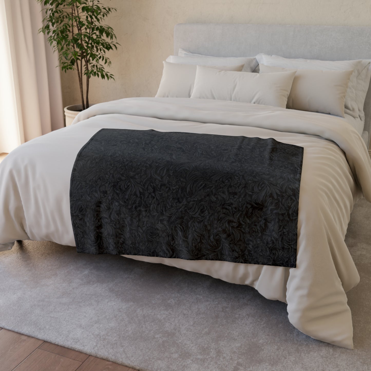 Floral Ash - Soft Polyester Blanket